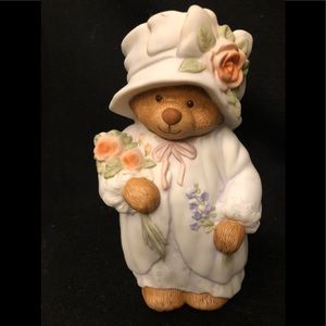A Lovely Bear dress in white with lovely hat